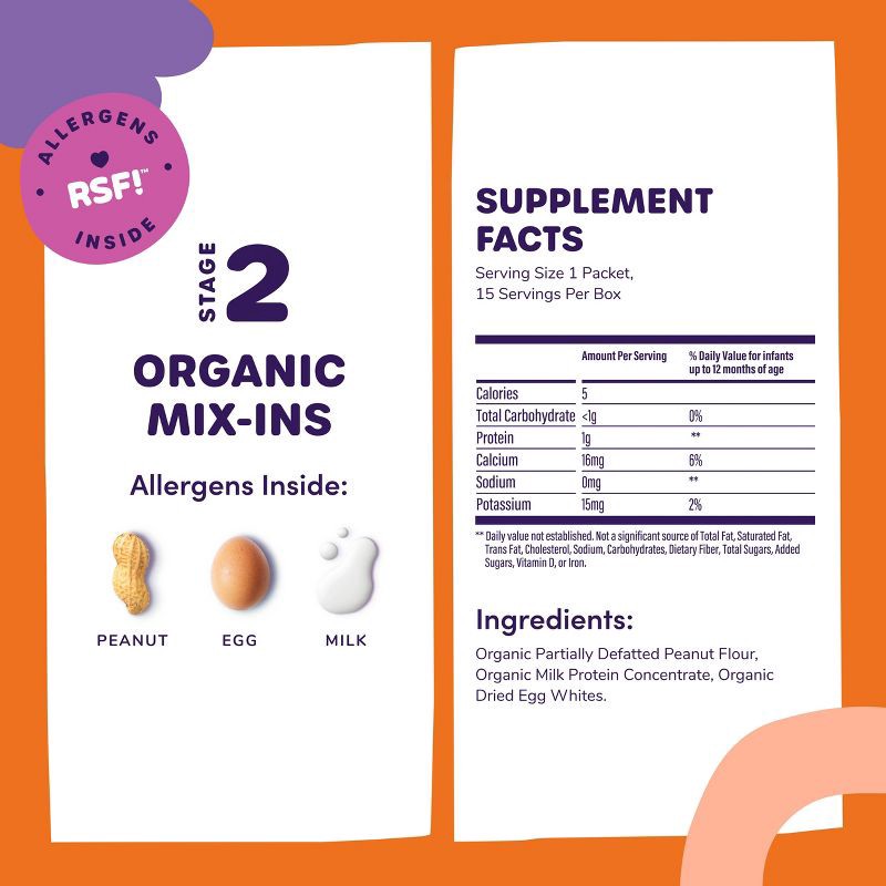 slide 5 of 7, Ready, Set, Food! Early Allergen Introduction Mixins Baby Meals - Stage 2 - 1.2oz, 2 ct; 1.2 oz
