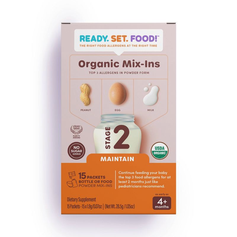 slide 1 of 7, Ready, Set, Food! Early Allergen Introduction Mixins Baby Meals - Stage 2 - 1.2oz, 2 ct; 1.2 oz