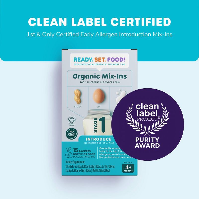 slide 4 of 8, Ready, Set, Food! Early Allergen Introduction Mix-ins Baby Meals - Stage 1 - 1oz, 1 oz