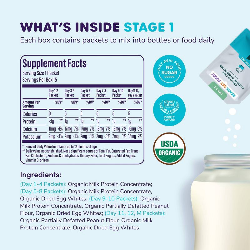 slide 5 of 8, Ready, Set, Food! Early Allergen Introduction Mix-ins Baby Meals - Stage 1 - 1oz, 1 oz