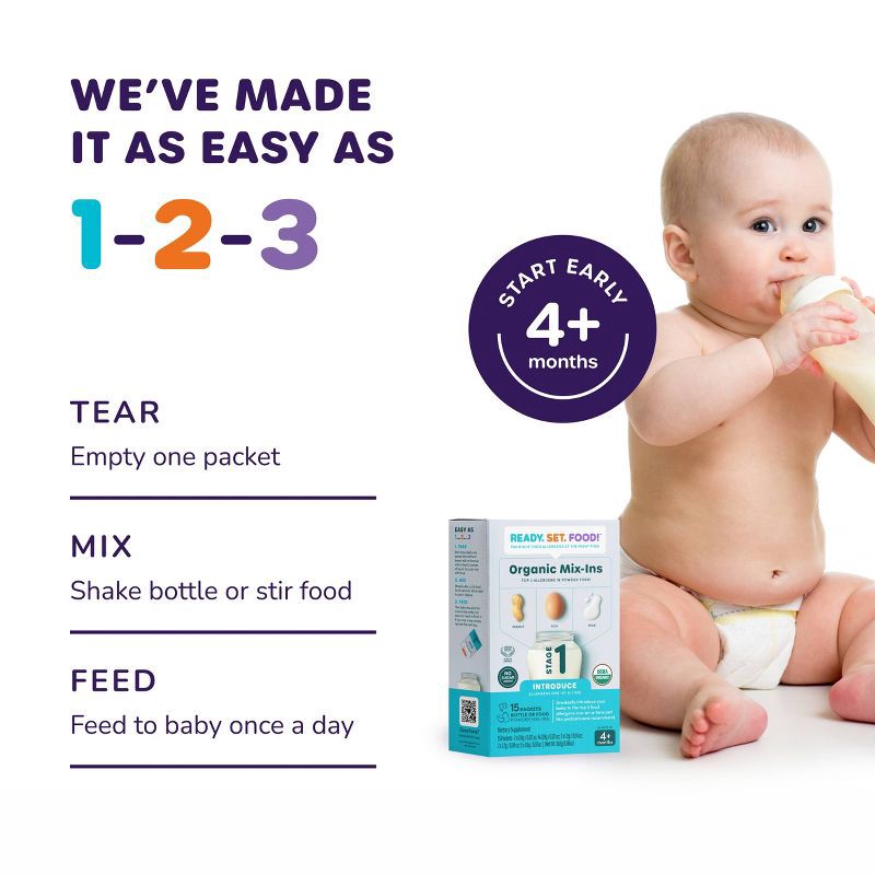 slide 7 of 8, Ready, Set, Food! Early Allergen Introduction Mix-ins Baby Meals - Stage 1 - 1oz, 1 oz