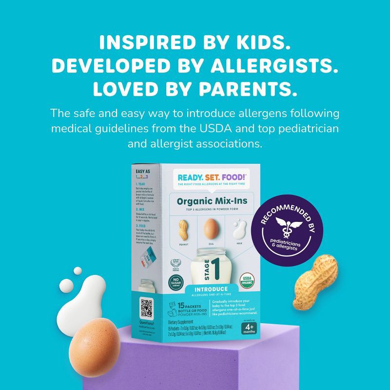slide 8 of 8, Ready, Set, Food! Early Allergen Introduction Mix-ins Baby Meals - Stage 1 - 1oz, 1 oz