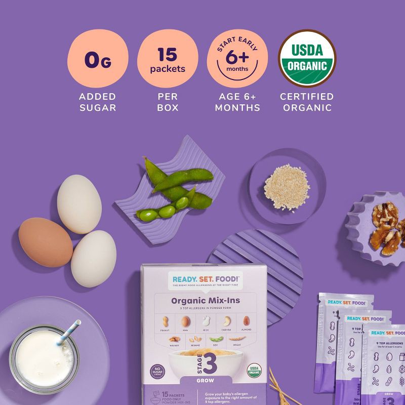 slide 4 of 7, Ready, Set, Food! Early Allergen Introduction Mixins Baby Meals - Stage 3 - 1oz, 3 x 1 oz