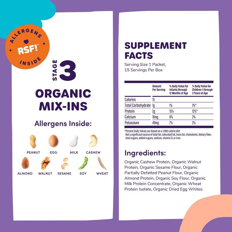 slide 5 of 7, Ready, Set, Food! Early Allergen Introduction Mixins Baby Meals - Stage 3 - 1oz, 3 x 1 oz