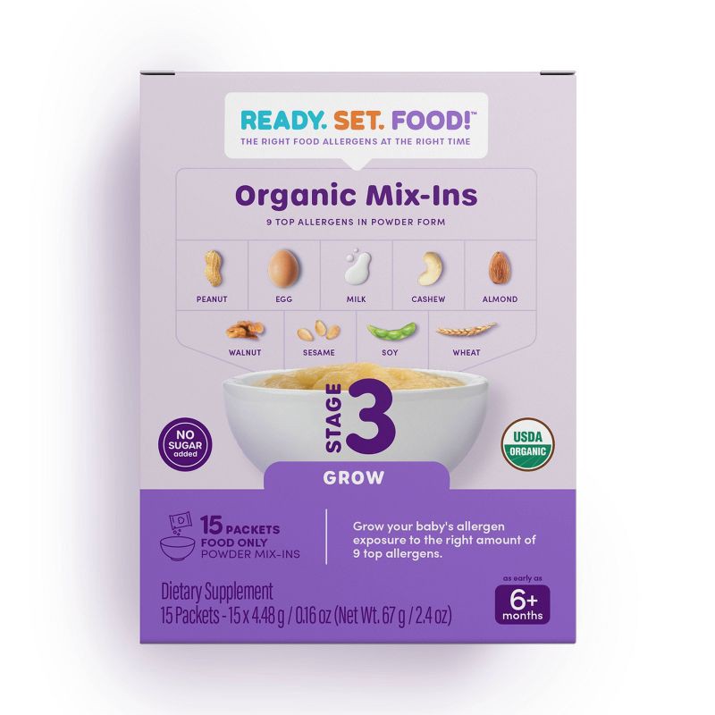 slide 1 of 7, Ready, Set, Food! Early Allergen Introduction Mixins Baby Meals - Stage 3 - 1oz, 3 x 1 oz
