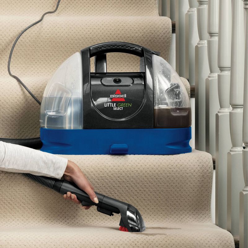 slide 4 of 6, BISSELL Little Green Portable Carpet Cleaner 3" Cleaning Path Blue: Electric Floor Care Appliance, 48 oz Tank, 15 ft Cord, 48 oz, 15 ft