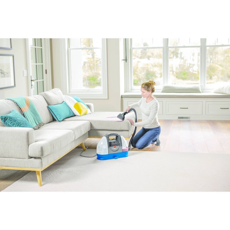 slide 5 of 5, BISSELL Little Green Portable Carpet Cleaner: Electric Floor Care Appliance, 48 oz Tank, 15 ft Cord, Blue, 48 oz, 15 ft