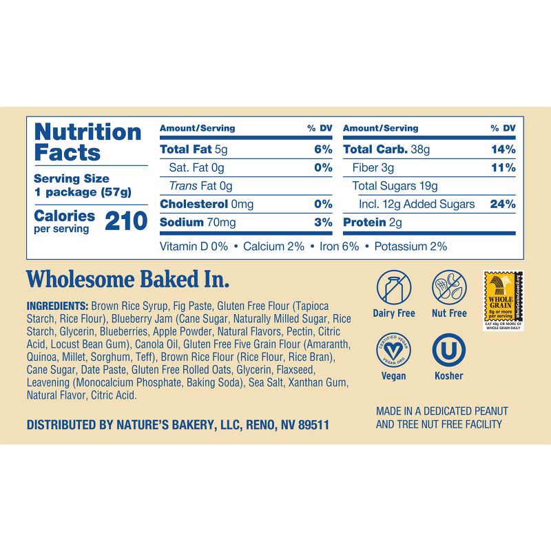 slide 3 of 4, Nature's Bakery Gluten Free Blueberry - 12oz, 12 oz