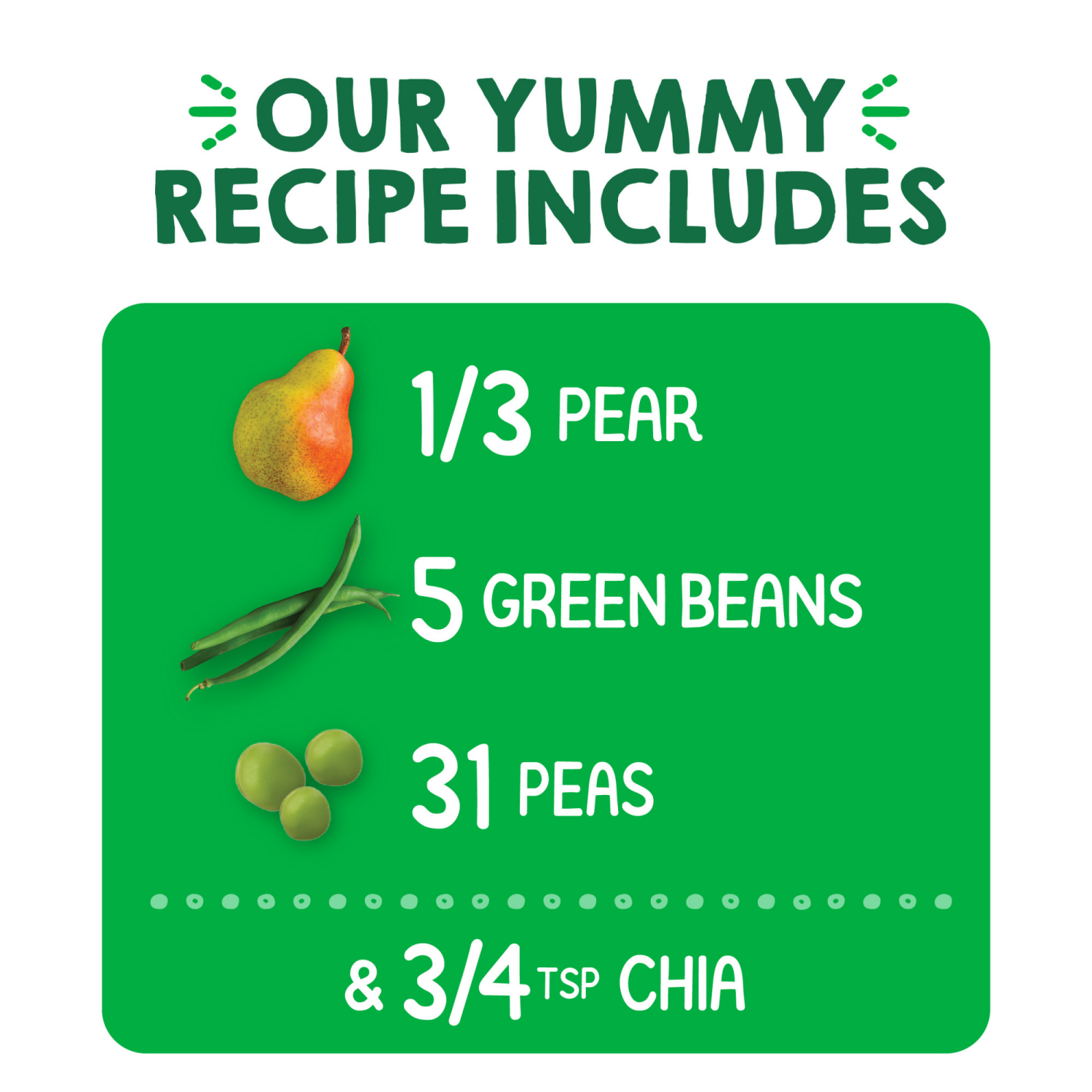 slide 4 of 8, Happy Tot Organics Superfoods Stage 4 Organic Pears, Green Beans & Peas + Super Chia Pouch 4.22 oz UNIT, 4.22 oz