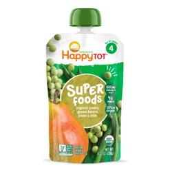 Happy Tot Organics Superfoods Stage 4 Organic Pears, Green Beans & Peas + Super Chia Pouch 4.22 oz UNIT