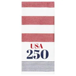 Stripe Trio Usa 250 Woven Dual Print Kitchen Towel, 16 In X 26 In