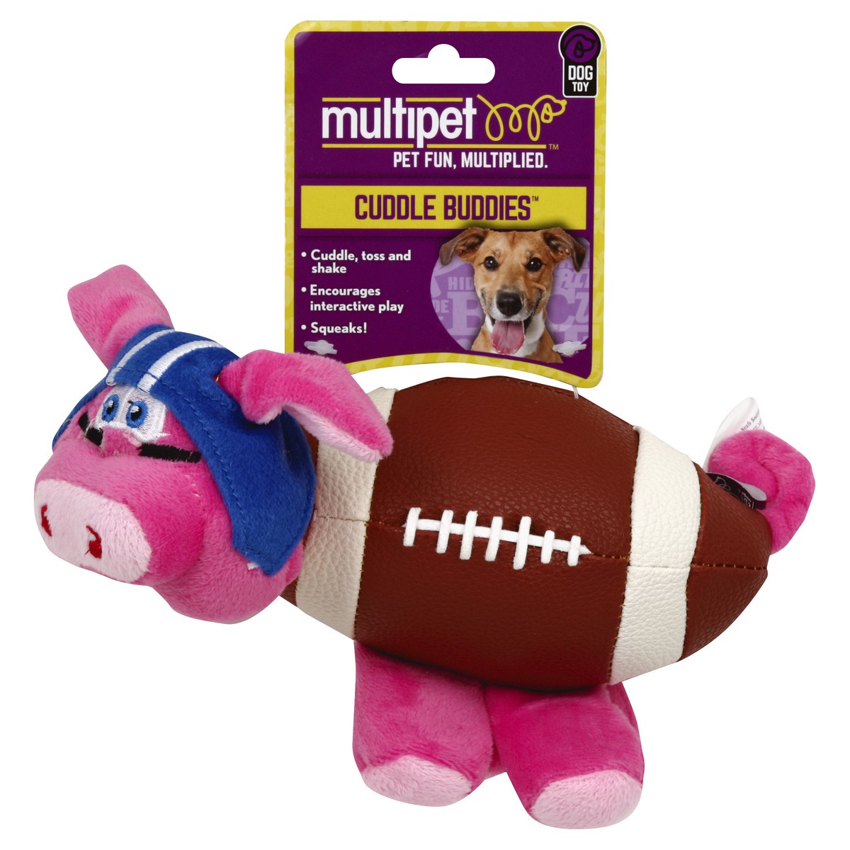 slide 3 of 3, Multipet Pigskins Plush Dogtoy, 1 ct