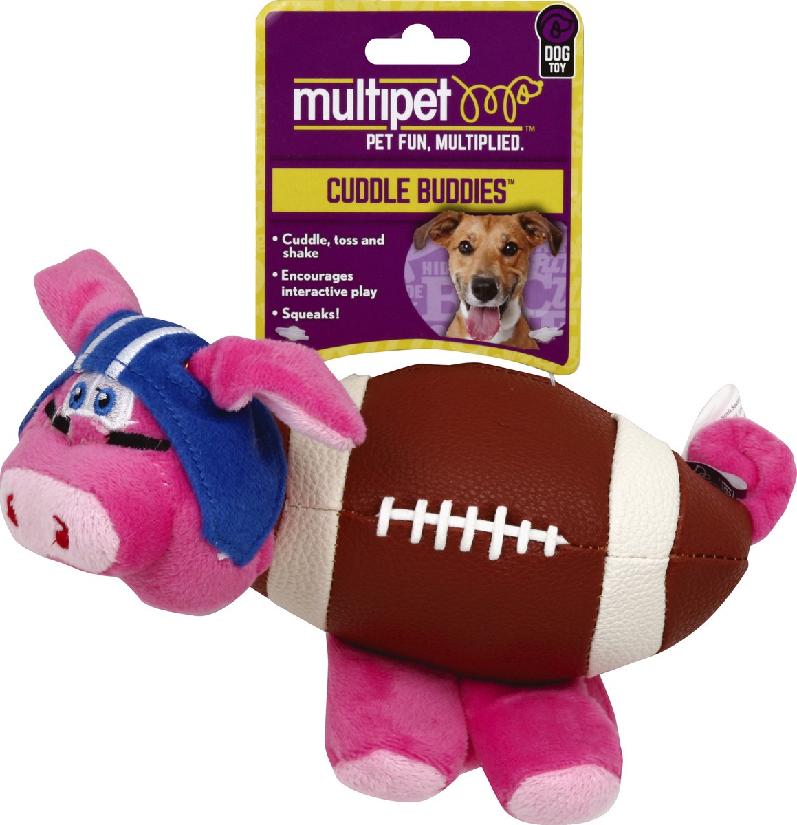 slide 1 of 3, Multipet Pigskins Plush Dogtoy, 1 ct