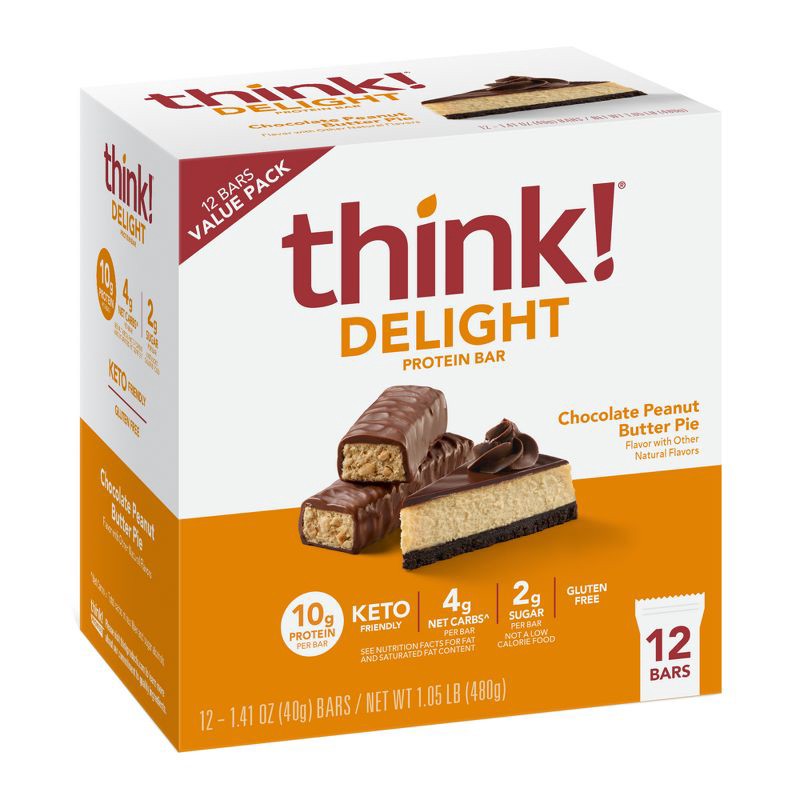 slide 1 of 11, think! High Protein Keto Peanut Butter Bars - 12Pk, 12 ct