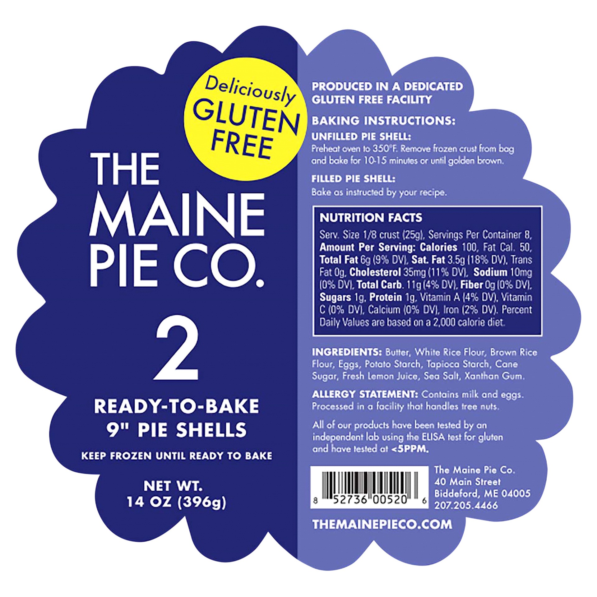 slide 3 of 5, The Maine Pie Co. Gluten Free Pie Shells, 9", 2 ct