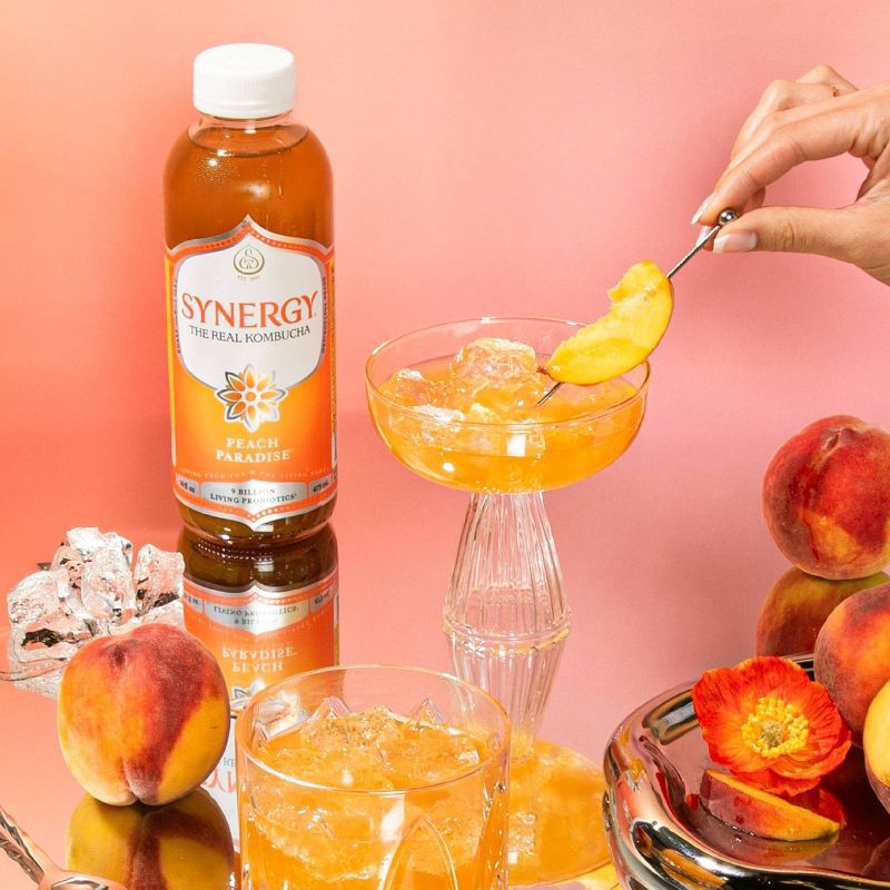 slide 8 of 8, GT's Synergy The Real Kombucha, Peach Paradise – 16 fl oz, 16 fl oz
