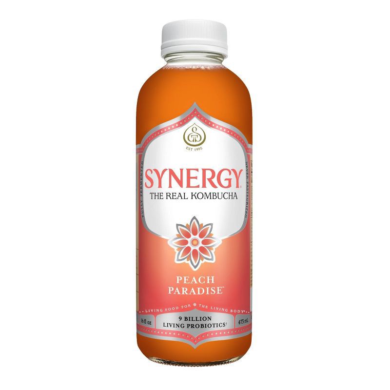 slide 1 of 8, GT's Synergy The Real Kombucha, Peach Paradise – 16 fl oz, 16 fl oz