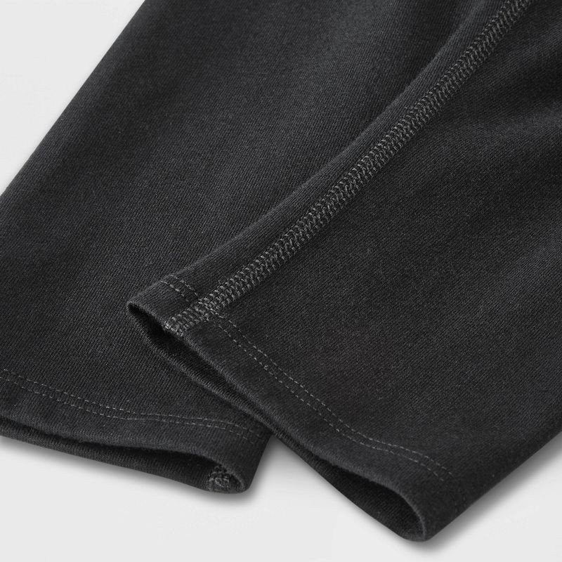 slide 4 of 4, Toddler Girls' 2pk Adaptive Capri Leggings - Cat & Jack™ Black/Black 3T: Sensory Friendly, High Rise, Shrink-Resistant, Tagless, 2 ct