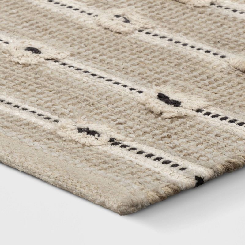 slide 3 of 4, 2'x3' Woven Striped Flatweave Rug Black/Cream - Threshold™, 1 ct