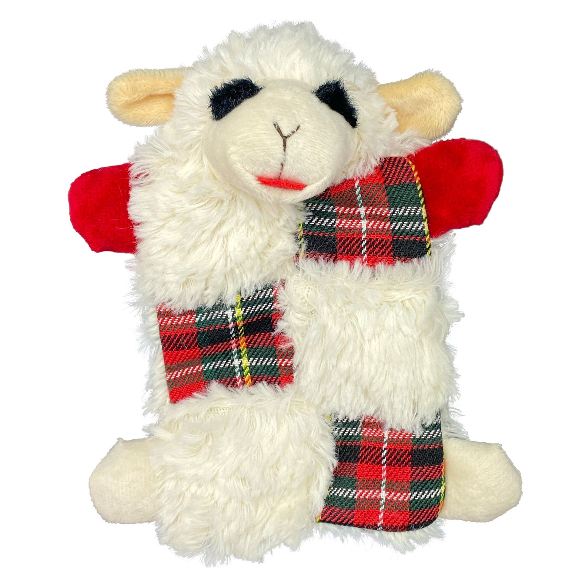 slide 1 of 1, Multipet Holiday Lamb Chop Squeaker Mat Dog Toy, 1 ct