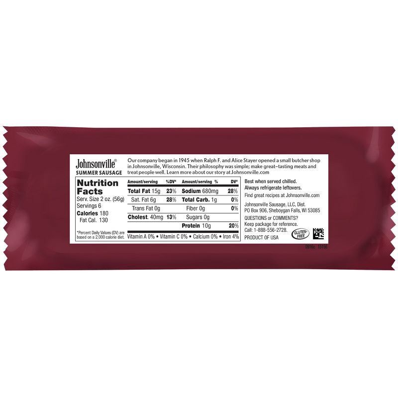 slide 5 of 6, Johnsonville Beef Recipe Snack Summer Sausage - 12oz, 12 oz