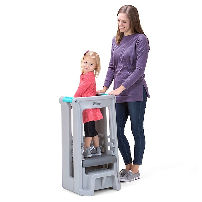 slide 2 of 7, Simplay3 Toddler Tower Step Stool - Grey, 1 ct