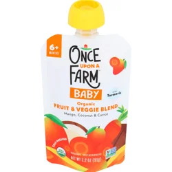 Once Upon a Farm Mango, Coconut and Carrot Organic Baby Food Pouch, 3.2oz