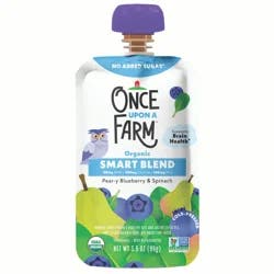 Once Upon a Farm Smart Blend Pear-y Blueberry & Spinach Pouch, 3.2oz