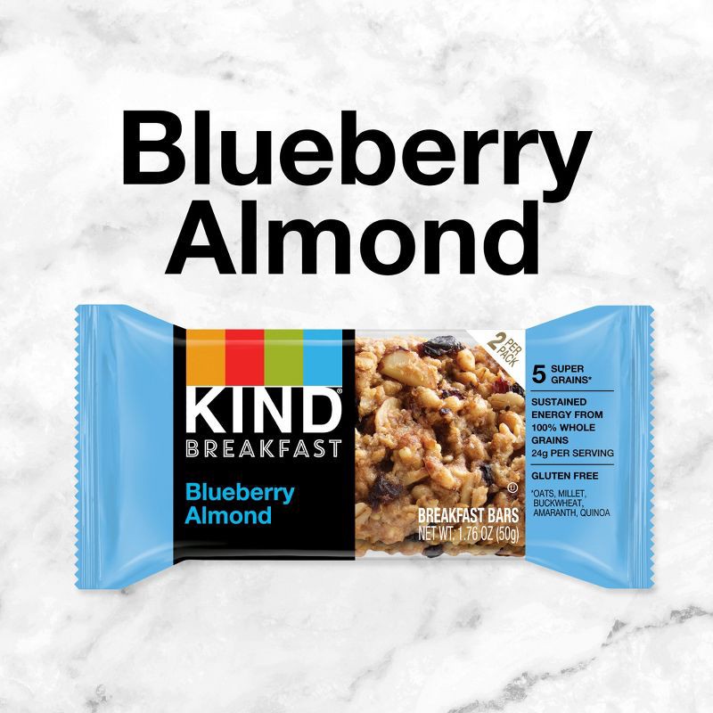 slide 4 of 7, Kind Breakfast Blueberry Almond Bars - 6ct, 6 ct