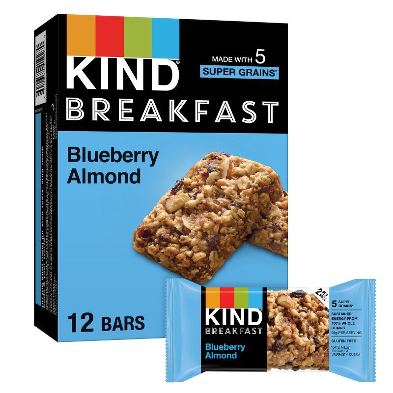 slide 1 of 7, Kind Breakfast Blueberry Almond Bars - 6ct, 6 ct