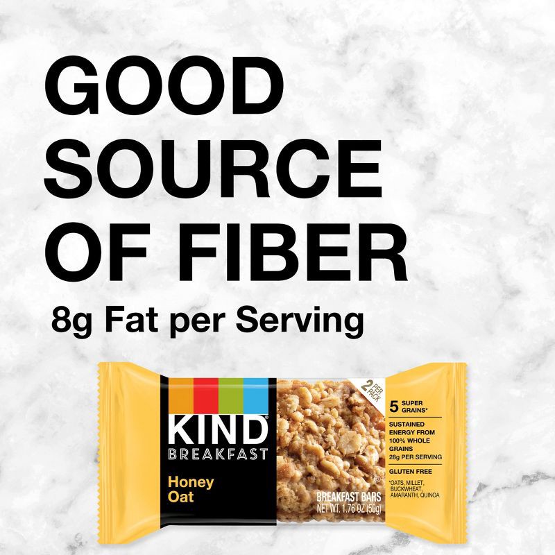 slide 7 of 8, Kind Breakfast Honey Oat Breakfast Bars - 10.58oz/6ct, 10.58 oz, 6 ct