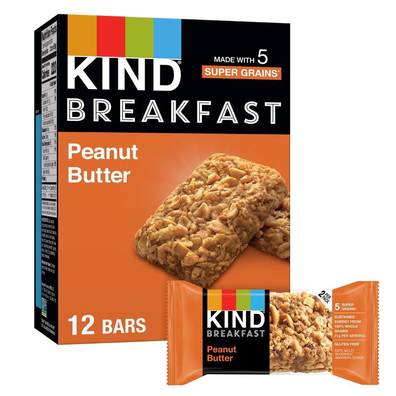 slide 1 of 8, Kind Breakfast Peanut Butter Bars - 10.58oz, 10.58 oz