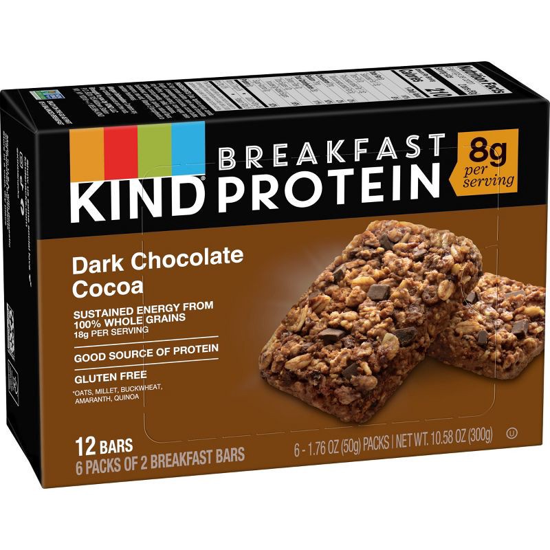 slide 3 of 7, Kind Breakfast Dark Chocolate Protein Bars - 10.58oz/12ct, 10.58 oz, 12 ct