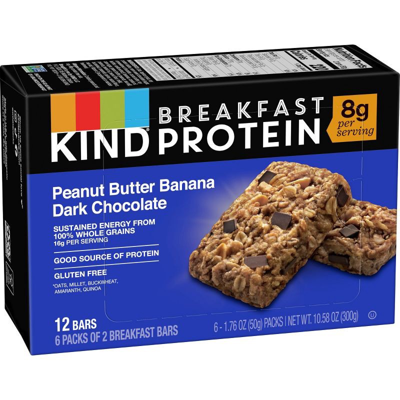 slide 3 of 8, Kind Breakfast Peanut Butter Banana Bars - 10.56oz/12ct, 10.56 oz, 12 ct
