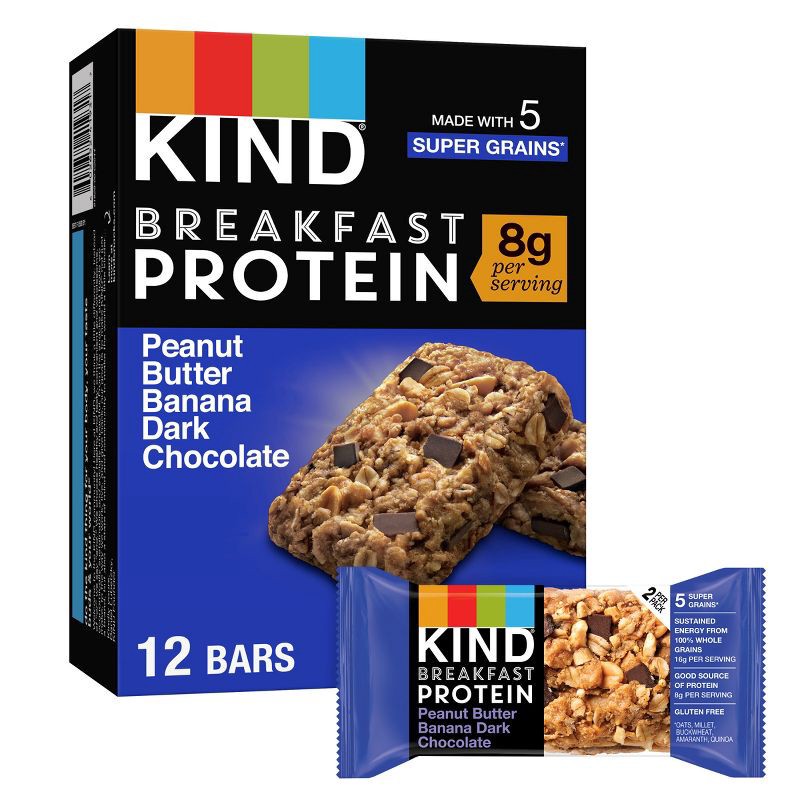 slide 1 of 8, Kind Breakfast Peanut Butter Banana Bars - 10.56oz, 10.56 oz