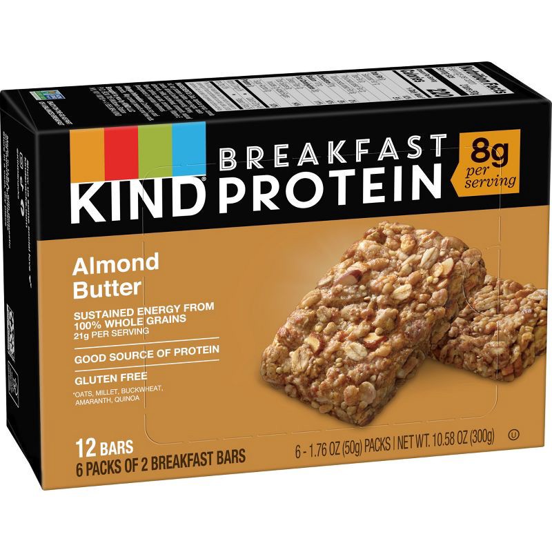 slide 3 of 7, Kind Breakfast Almond Butter Bars - 6ct, 6 ct