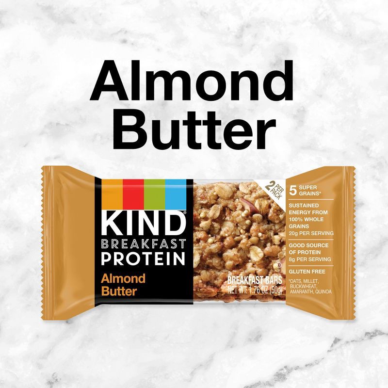 slide 4 of 7, Kind Breakfast Almond Butter Bars - 6ct, 6 ct