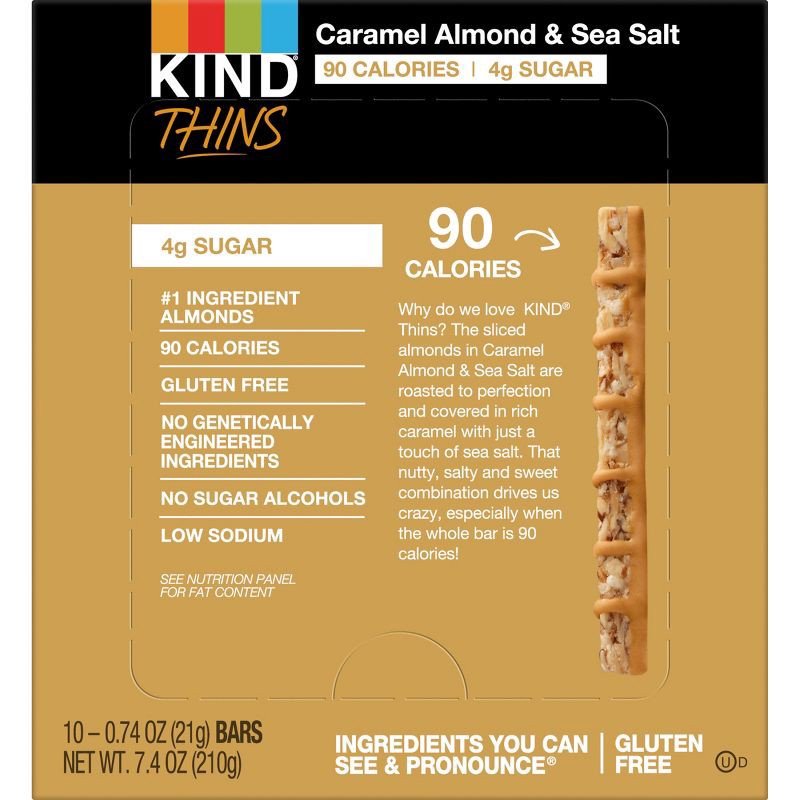 slide 2 of 6, Kind Thins Caramel Almond - 7.4oz/10ct, 7.4 oz, 10 ct