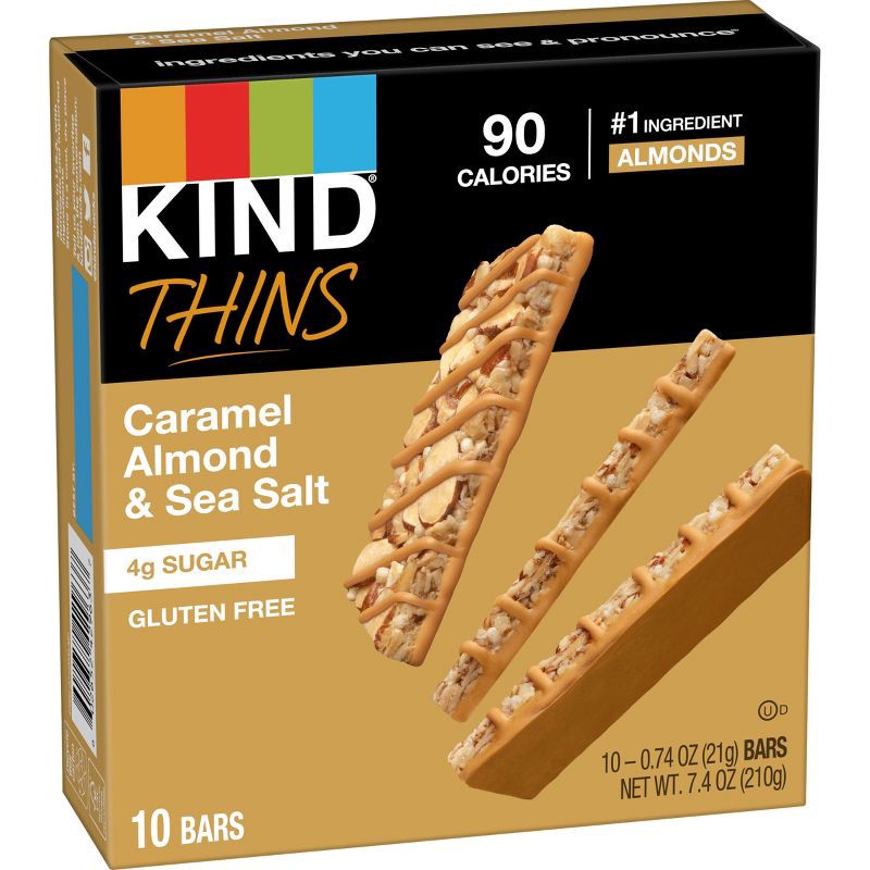 slide 3 of 6, Kind Thins Caramel Almond - 7.4oz/10ct, 7.4 oz, 10 ct