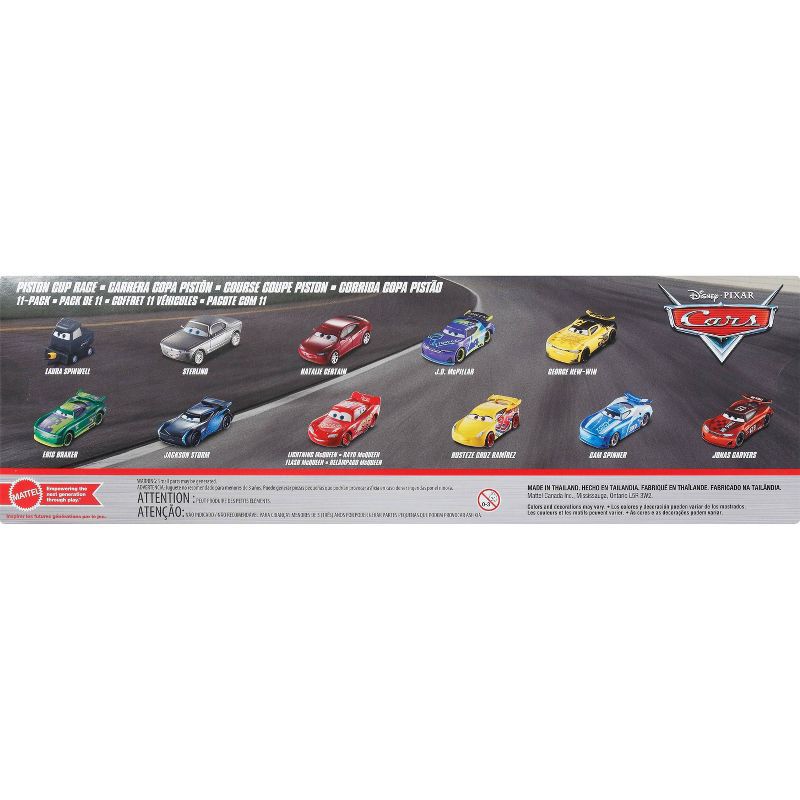 slide 4 of 6, Cars Disney and Pixar Diecast 1:55 Scale Vehicles 11 Piece Piston Cup Race Themed with Lightning McQueen, 11 ct