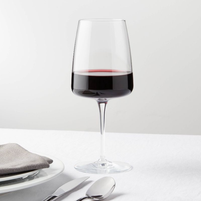 slide 2 of 3, 4pk Simsbury Red Wine Glasses - Threshold™: Traditional Clear Glass, Dishwasher-Safe, BPA & Lead-Free, Set of 4, 4 ct