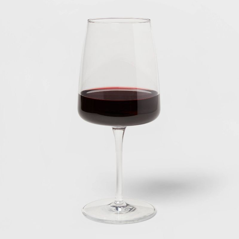 slide 3 of 3, 4pk Simsbury Red Wine Glasses - Threshold™: Traditional Clear Glass, Dishwasher-Safe, BPA & Lead-Free, Set of 4, 4 ct