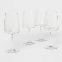 4pk Simsbury Red Wine Glasses - Threshold™: Traditional Clear Glass, Dishwasher-Safe, BPA & Lead-Free, Set of 4