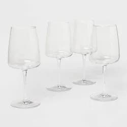 4pk Simsbury Red Wine Glasses - Threshold™: Traditional Clear Glass, Dishwasher-Safe, BPA & Lead-Free, Set of 4