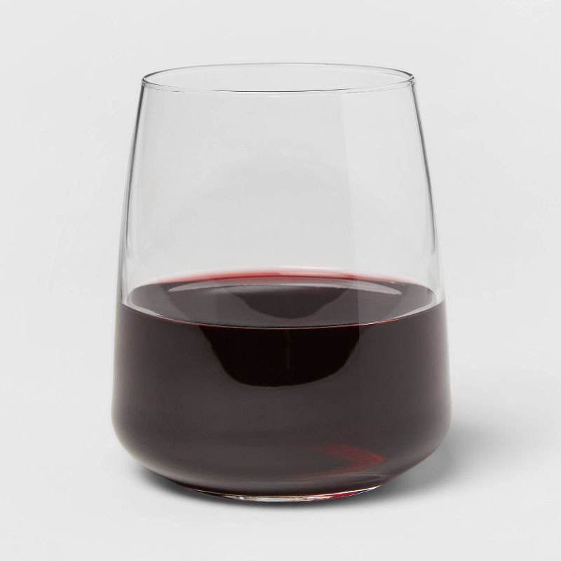 slide 3 of 3, 4pk Simsbury Stemless Wine Glasses - Threshold™: Clear Glass Cups, Dishwasher-Safe, BPA & Lead-Free, 12oz, Set of 4, 4 ct; 12 oz