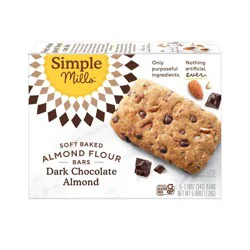 Simple Mills Gluten Free Dark Chocolate Almond Soft-Baked Almond Flour Bars - 5ct