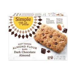 Simple Mills Gluten Free Dark Chocolate Almond Soft-Baked Almond Flour Bars - 5ct