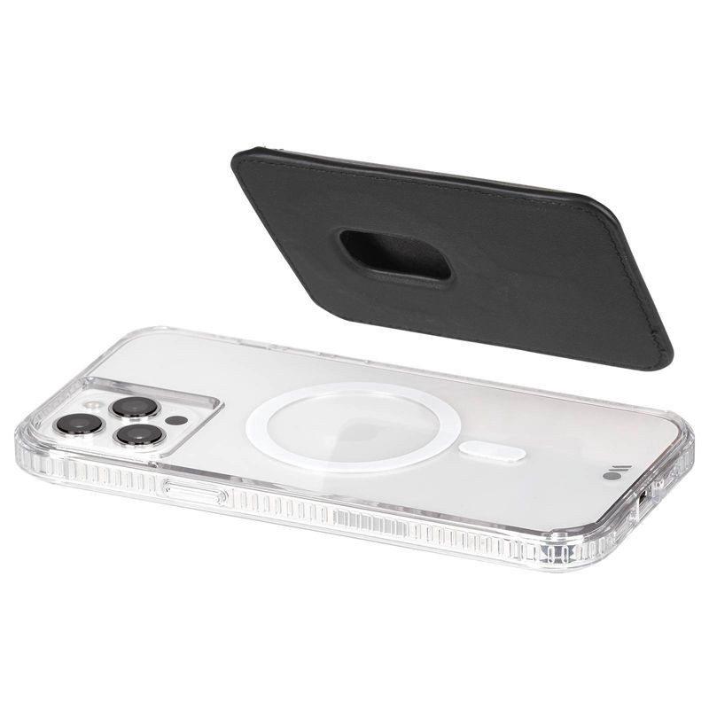 slide 2 of 7, Case-Mate Card Holder with MagSafe - Black: Solid Cell Phone Wallet Accessory, 1 ct