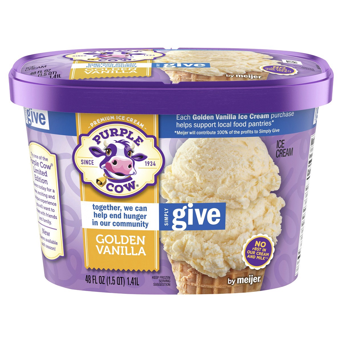 slide 1 of 13, Purple Cow Golden Vanilla & Simply Give, 1.5 qt