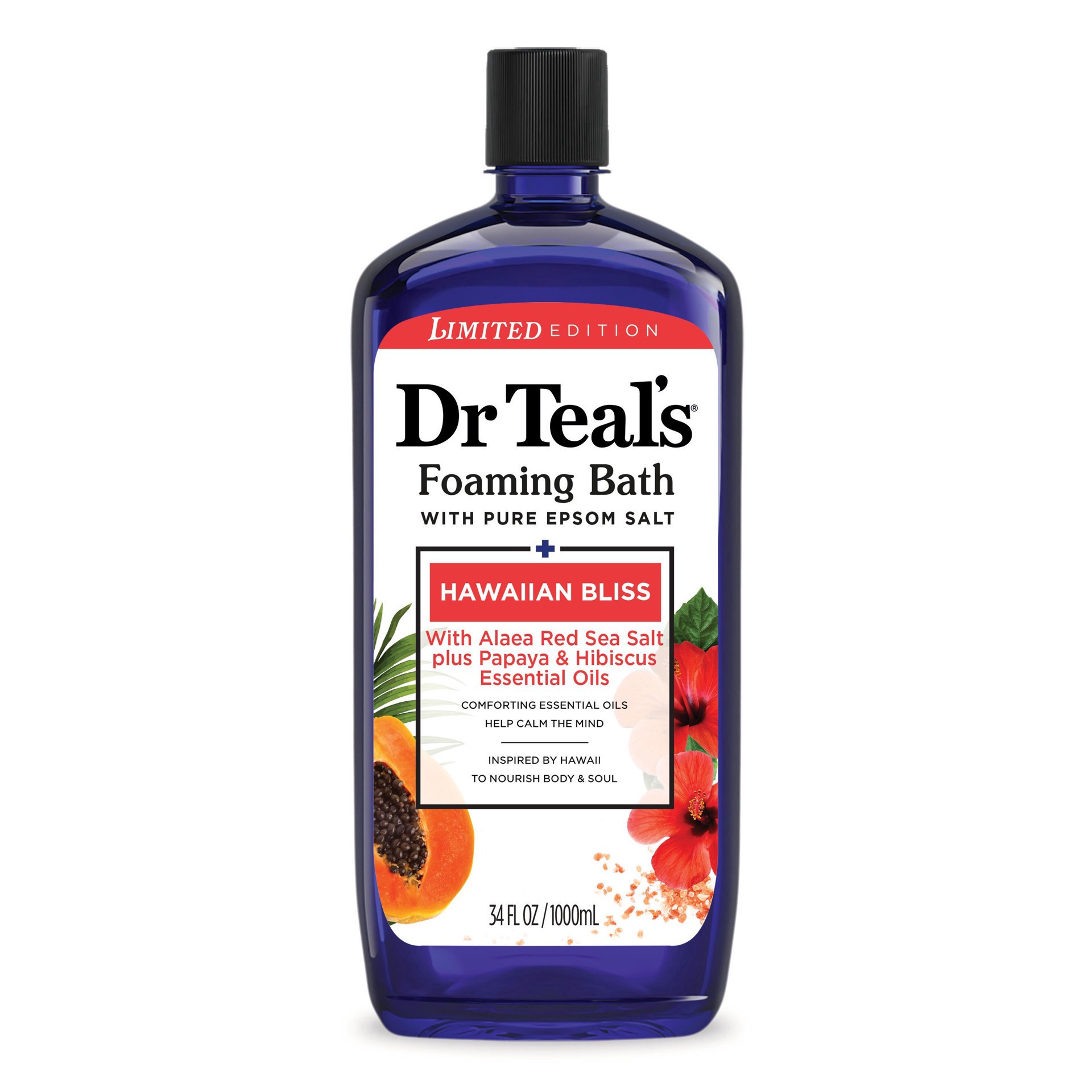 slide 1 of 1, Dr. Teal's Dr Teal's Foaming Bath Pure Epsom Salt - Hawaiian Bliss, 34 oz